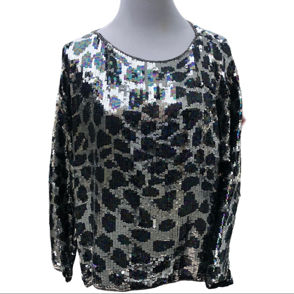 Metamorphosis Vintage Silk Sequined Top